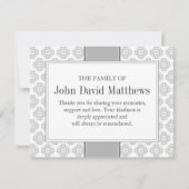 Gray Funeral Note Card Flat Bereavement Note Notitiekaartje (Voorkant)