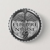 Gray Future Nurse Ronde Button 5,7 Cm (Voorkant)