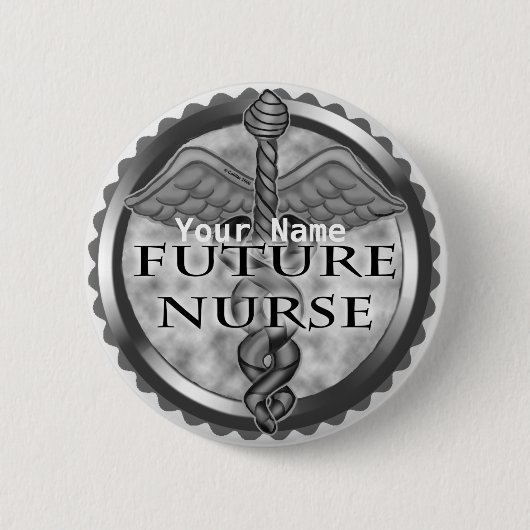 Gray Future Nurse Ronde Button 5,7 Cm (Voorkant)