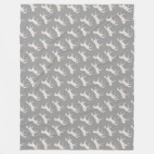 Gray Galloping Horses Pattern Fleece Deken (Voorkant)