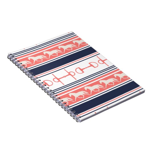 Gray Galloping Horses Pattern Notitieboek (Rechterzijde)