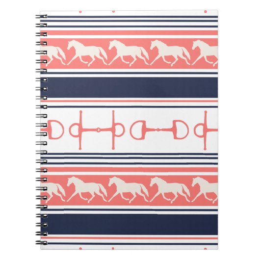 Gray Galloping Horses Pattern Notitieboek (Voorkant)