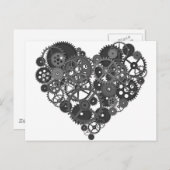 Gray Gears Heart Briefkaart (Voorkant / Achterkant)