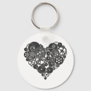 Gray Gears Heart Sleutelhanger