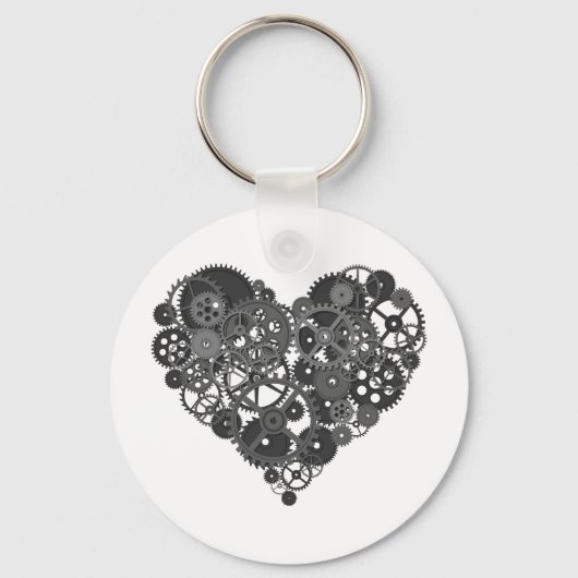 Gray Gears Heart Sleutelhanger (Voorkant)