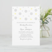 Gray Gellow Confetti Wedding Invite Kaart (Staand voorkant)