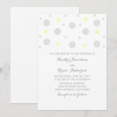 Gray Gellow Confetti Wedding Invite Kaart (Voorkant / Achterkant)