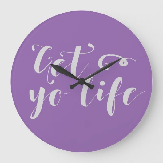 Gray Get Your Life Typografie Grote Klok (Voorkant)