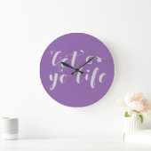 Gray Get Your Life Typografie Grote Klok (Huis)