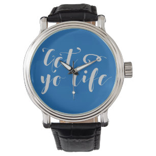 Gray Get Your Life Typografie Horloge