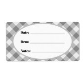 Gray Gingham Country Canning & Food Storage Label (Voorkant)