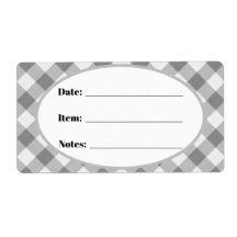 Gray Gingham Country Canning & Food Storage Label