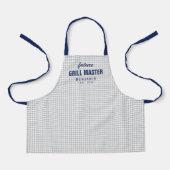 Gray gingham future grill master gepersonaliseerd schort (Voorkant)