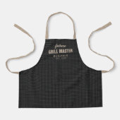 Gray gingham future grill master gepersonaliseerd schort (Voorkant)