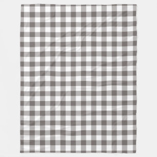 Gray Gingham Pattern Fleece Deken