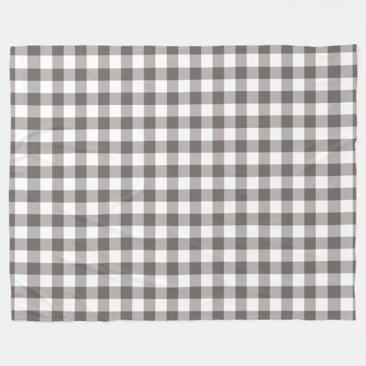 Gray Gingham Pattern Fleece Deken (Voorkant (Horizontaal))
