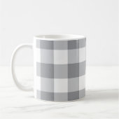 Gray Gingham Pattern Koffiemok (Links)