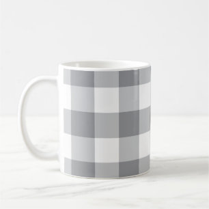 Gray Gingham Pattern Koffiemok