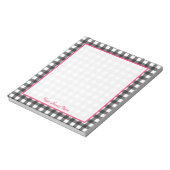 Gray Gingham Persoonlijk Notitieblok (Linkerzijde)