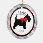 Gray Gingham Scottish Terrier Pet Ornament (Links)