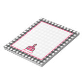 Gray Gingham Teacher Notitieblok (Linkerzijde)