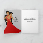 Gray Glamor Bride & Groom Ballroom Gefeliciteerd Kaart (Binnen)