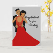 Gray Glamor Bride & Groom Ballroom Gefeliciteerd Kaart (Gele Bloem)