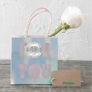Gray Glitter Feet Baby shower Favor Dank je grijs Ronde Sticker