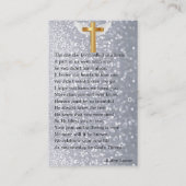 Gray Glitter Funeral Memorial Prayer Visitekaartje (Achterkant)