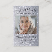 Gray Glitter Funeral Memorial Prayer Visitekaartje (Voorkant)