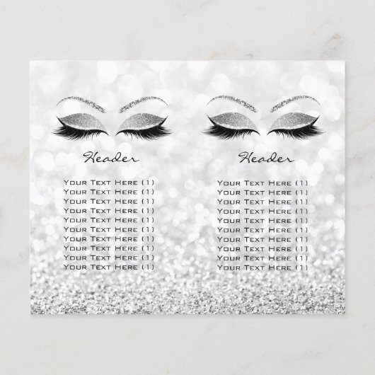 Gray Glitter Makeup Eye Lash Prijs Gray Flyer (Achterkant)