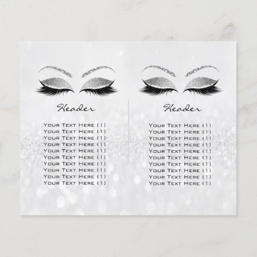 Gray Glitter Makeup Eye Lash Printers Logo Flyer (Achterkant)