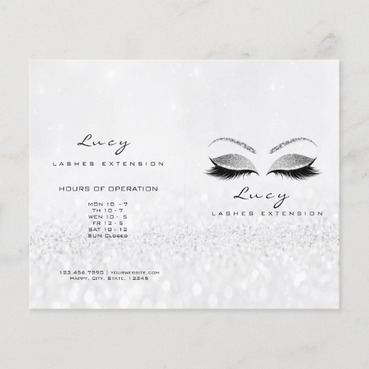 Gray Glitter Makeup Eye Lash Printers Logo Flyer (Voorkant)