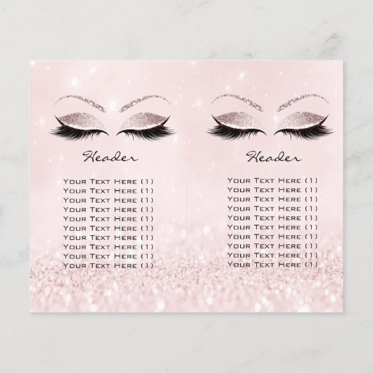 Gray Glitter Makeup Eye Lash Printers Logo Flyer (Achterkant)