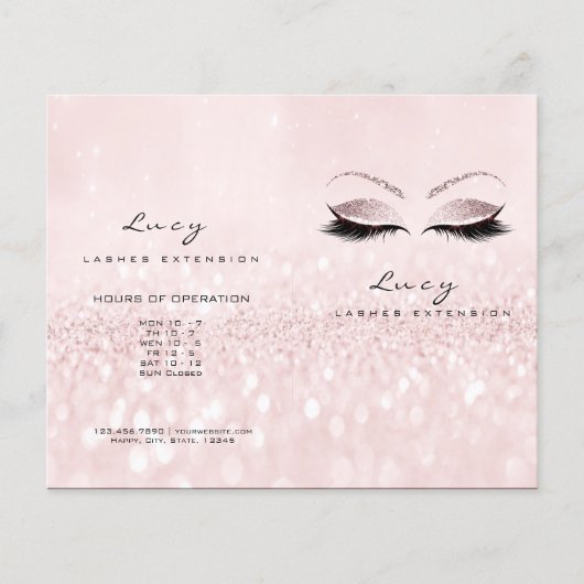 Gray Glitter Makeup Eye Lash Printers Logo Flyer (Voorkant)