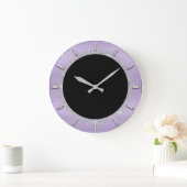 Gray Glitter Silver Grey Black Metal Lavender Grote Klok (Huis)