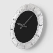 Gray Glitter Silver Grey Black Metallic Confetti Grote Klok (Hoek)