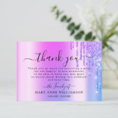 Gray Glitter Sparkly Funeral Food Hartelijk dank Bedankkaart (Staand voorkant)