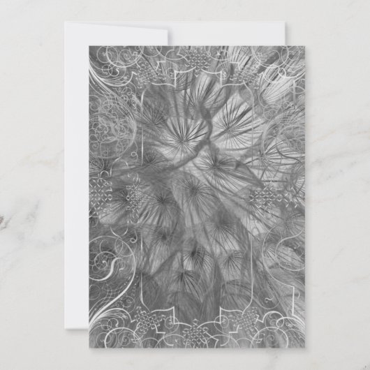 Gray Glitzy Birthday Uitnodiging (Achterkant)