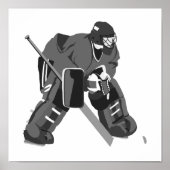 Gray Goalie Hockey Poster (Voorkant)