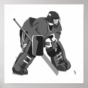 Gray Goalie Hockey Poster