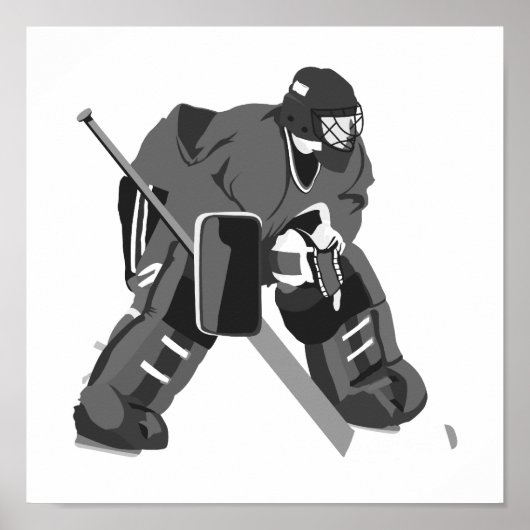 Gray Goalie Hockey Poster (Voorkant)