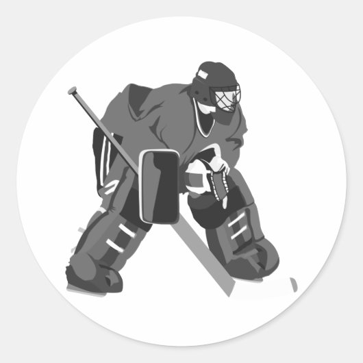 Gray Goalie Hockey Ronde Sticker (Voorkant)