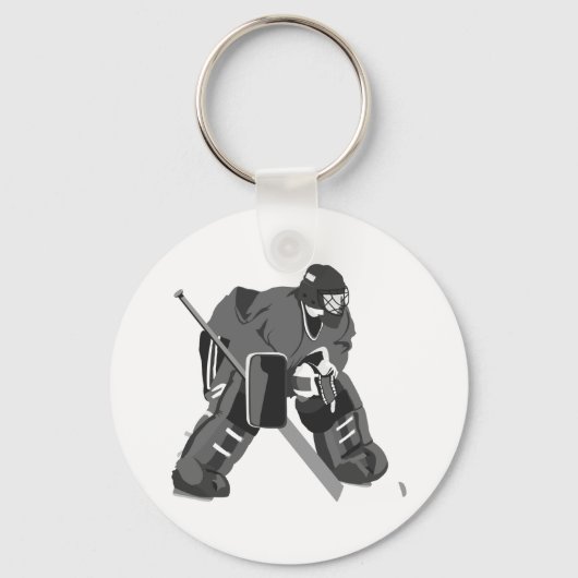 Gray Goalie Hockey Sleutelhanger (Voorkant)