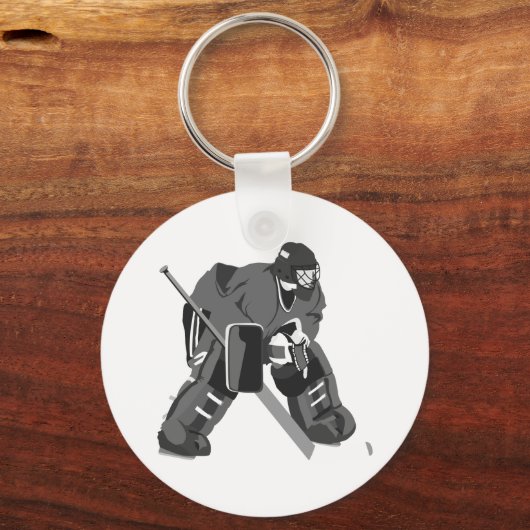 Gray Goalie Hockey Sleutelhanger (Voorkant)