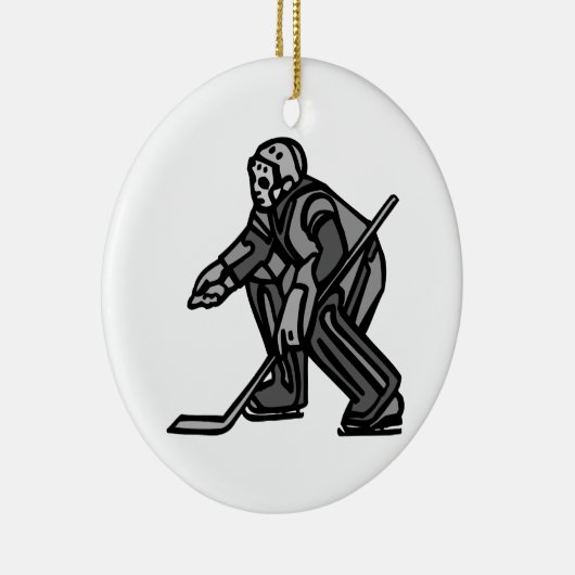 Gray Goalie Keramisch Ornament (Rechts)