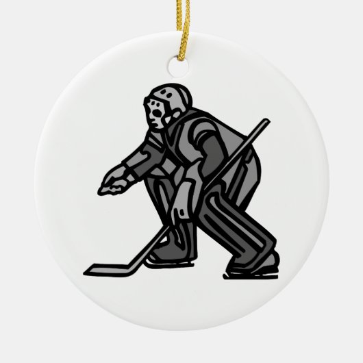 Gray Goalie Keramisch Ornament (Voorkant)