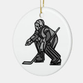 Gray Goalie Keramisch Ornament (Links)