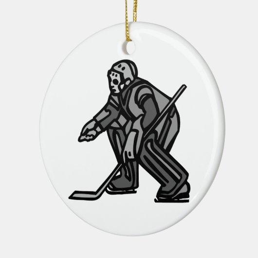 Gray Goalie Keramisch Ornament (Links)