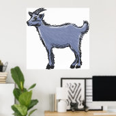 Gray Goat Sketch Poster (Thuiskantoor)